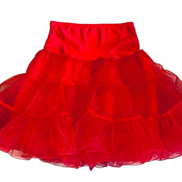 Grace Karin Women’s XL NWT Red Petticoat Crinoline Tutu Underskirt Tea Length - Picture 8 of 12